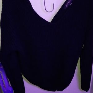 black Knitted looking sweater
